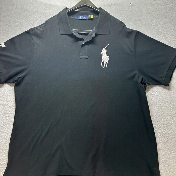 Polo Ralph Lauren Polo Shirt Mens 3XL Big Black Big Pony Number 3 Embroidered - Picture 1 of 9
